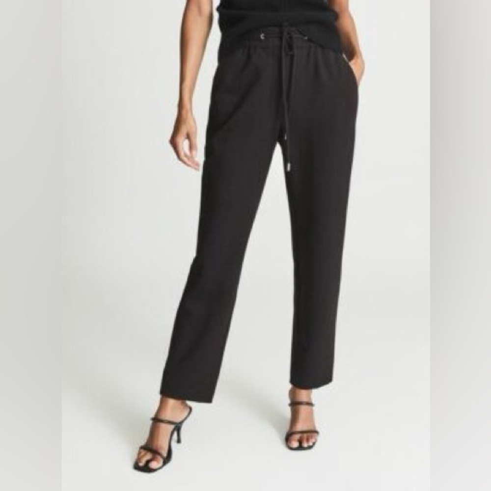 Reiss Eve Pull On Formal Jogger Pants in Black - Size 10